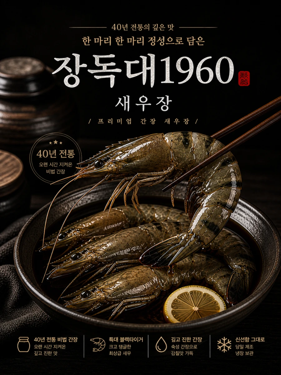 짜지 않은 블랙타이거 간장새우장 5미